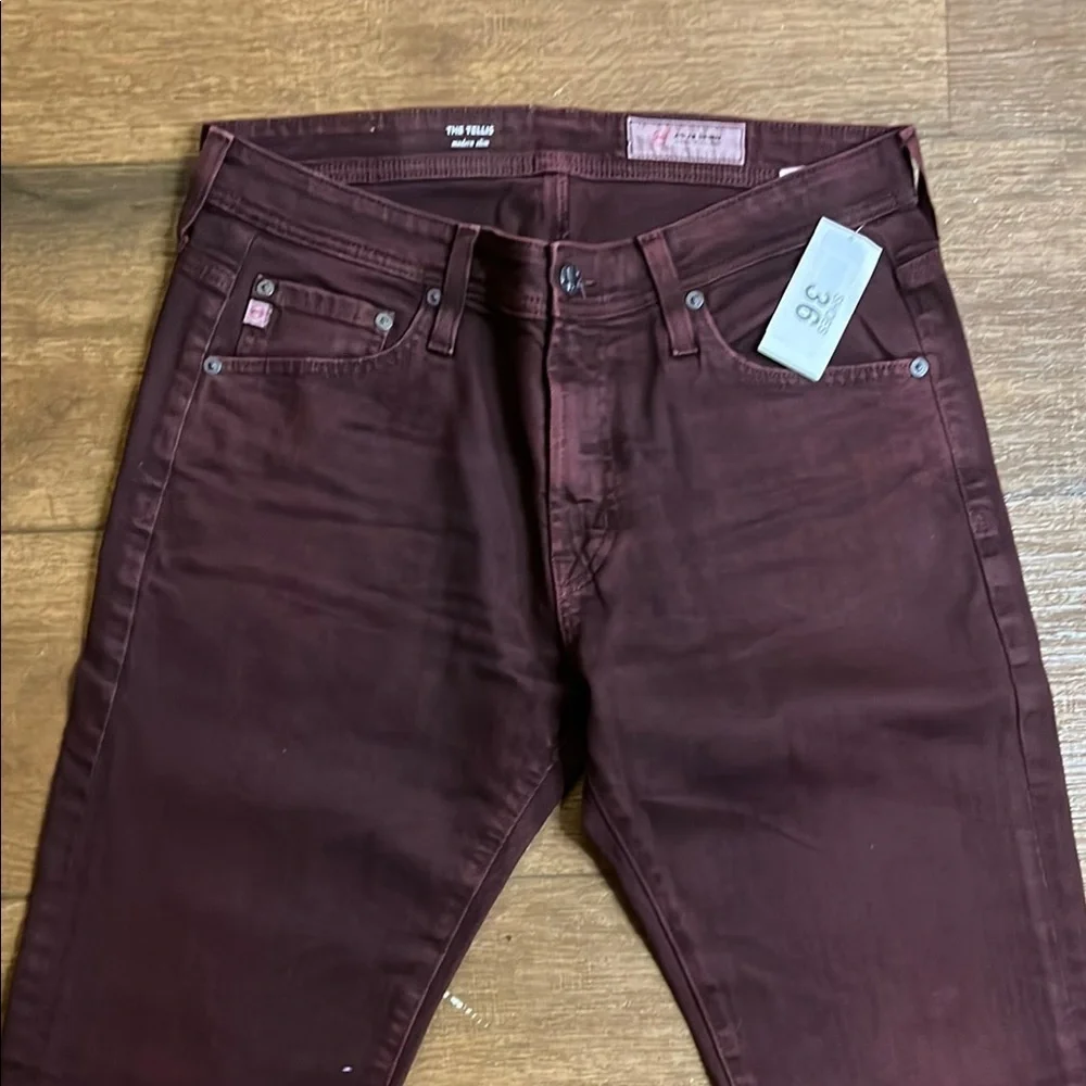 Mens Ag Adriano Goldschmied burgundy jeans size 31